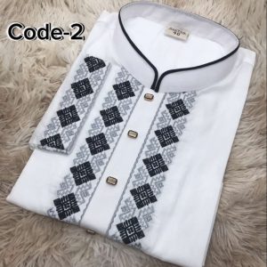 Ezift Cotton White Panjabi (Code-2)